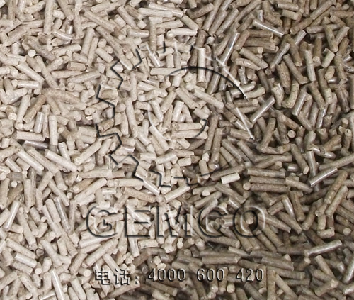 420型飼料（liào）顆粒機製出顆粒成品效果：