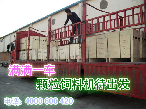 小型家用顆粒飼料機已經裝車(chē)完畢準備發貨(huò)